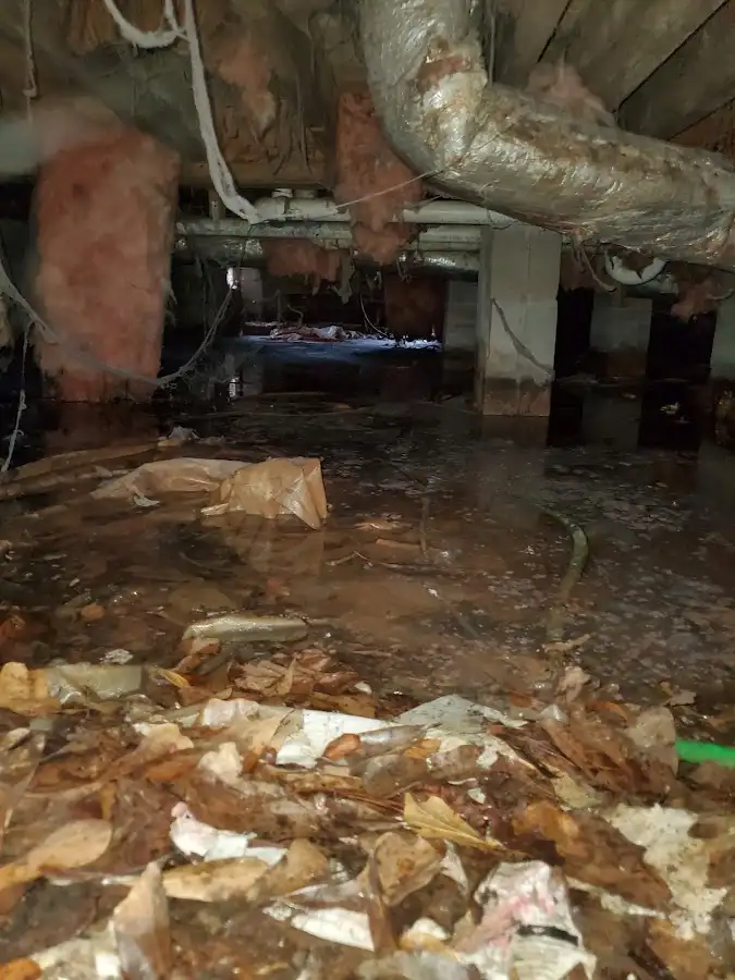 Crawl space flood assessment for Commercial Water Damage Restoration in Bloomfield
